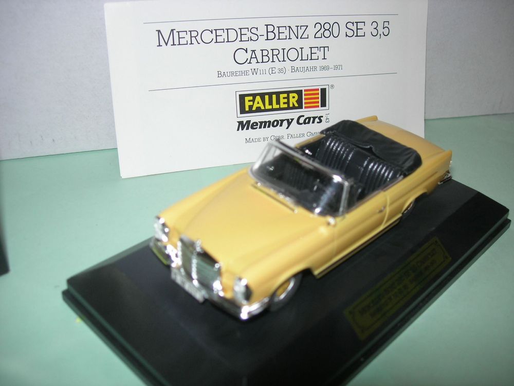 MERCEDES 280 SE 3.5 CABRIOLET W111 1969-1971 Jaune FALLER 1:43