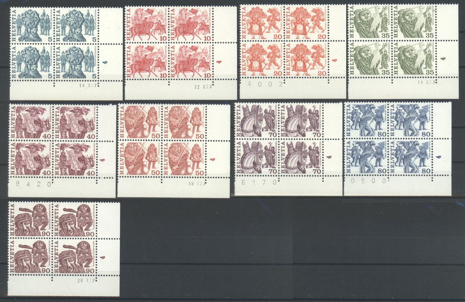 Tutti i francobolli: 1977, Volksbräuche ** – Nuovo (secondo la descrizione) da Willisau venduto da Vollstempel