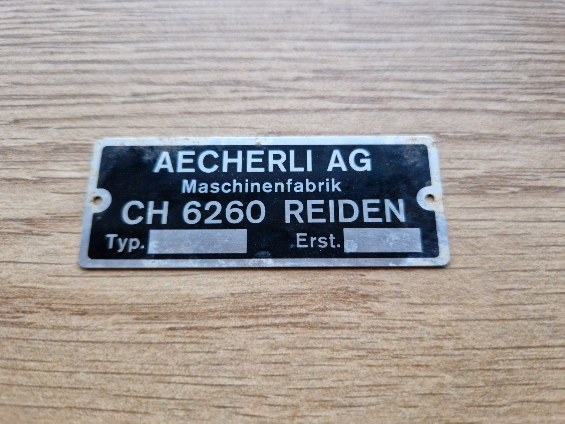 Aecherli Trattori: Original Aecherli Motormäher Typenschild / Blanko – Usato da Dürnten venduto da Bachtel84
