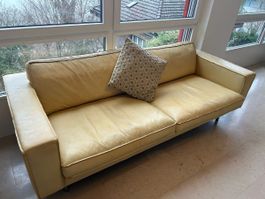 Pfister Sofa aus Leder „Savage Soft“ in Gelb, guter