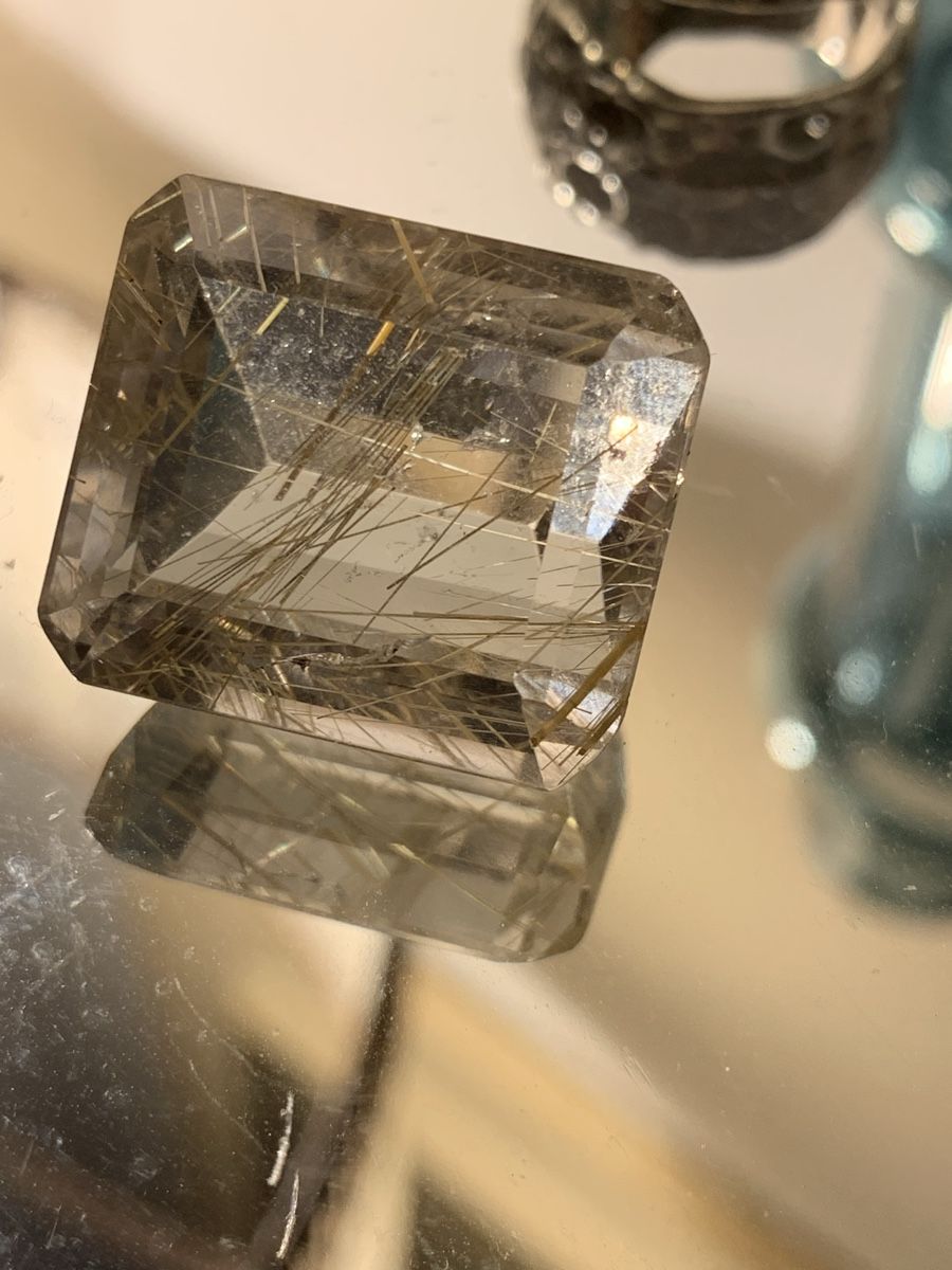 Pietre preziose: Rutilquarz Schmuckstein , Goldene Einschlüsse, – Usato da Worblaufen venduto da Invintage64 4