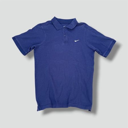 Nike classic blue poloshirt retro sport t-shirt S