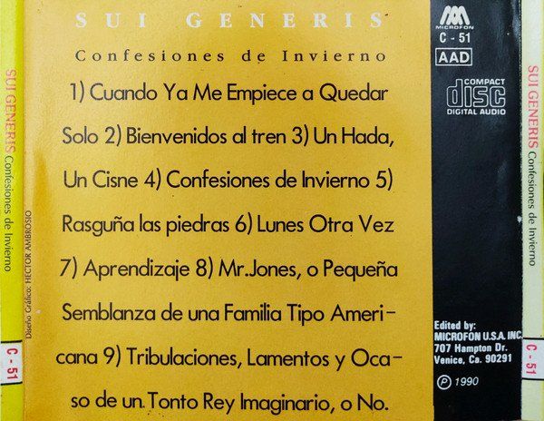 CDs: CD Sui Generis - Confessiones de invierno (1990) – Gebraucht aus Möriken AG von mineralia 1