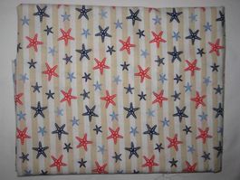 Baumwollstoff beige/weiss gestreift mit Seestern