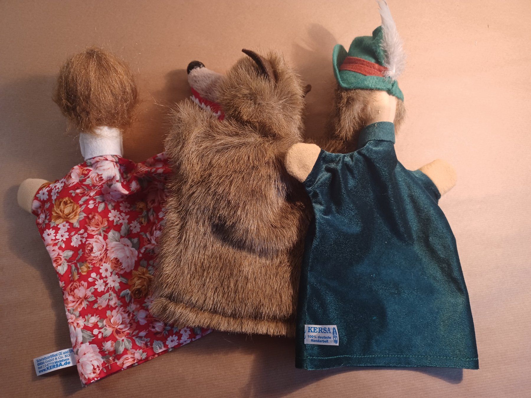 Bambole: 3 seltene KERSA Handpuppen . Wolf-Jäger-Grossmutter – Usato da Hagendorn venduto da siwasi3 7