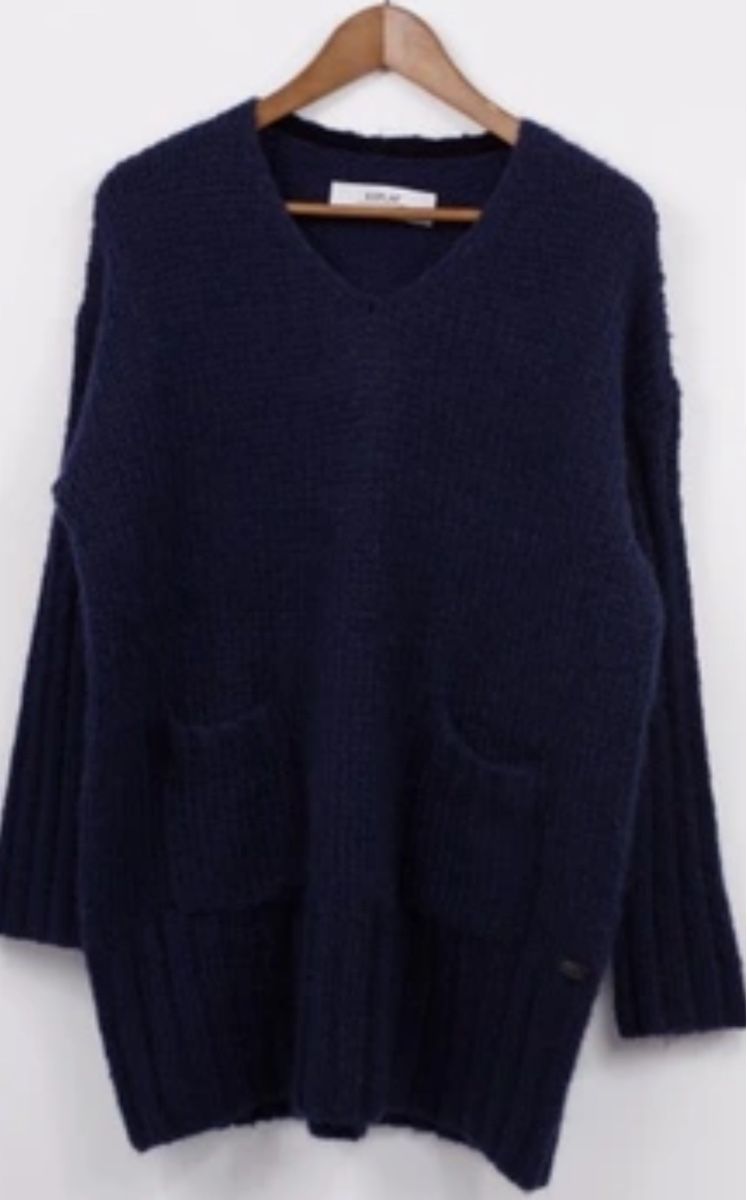 Replay Maglioni & Felpe: Damen Pullover V-Ausschnitt Replay Navy mit Taschen M – Nuovo (secondo la descrizione) da Zumikon venduto da NG1979