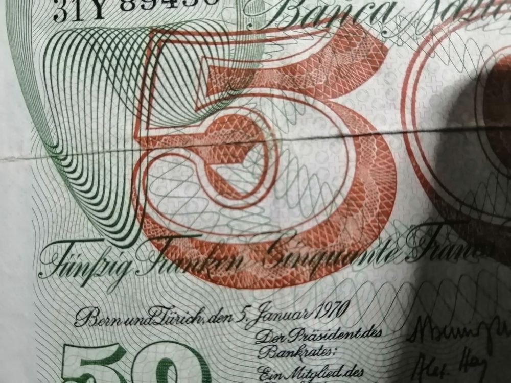 50 francs Suisse 5 January 1970 B  no:31Y89430 4