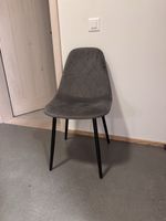 6 Stühle dunkelgrau in grauem Samt. Neupreis 480.-