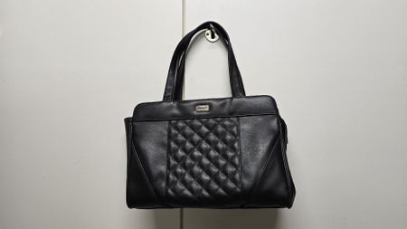 Leder Handtasche schwarz