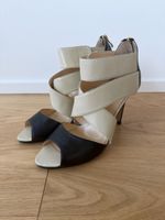 Manolo Blahnik Sandalen Leder beige-schwarz Grösse 39