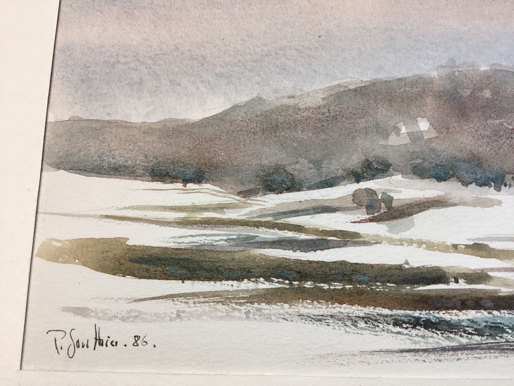 Gemälde: Aquarell Winterlandschaft 1986 – Gebraucht aus Eglisau von mar_5rn2 9