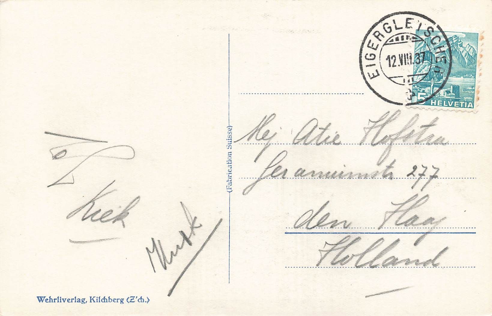 Cartoline postali: Kleine Scheidegg der mönch – Usato da Biasca venduto da Blenio71 1