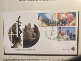 Vatikan 2005 Ersttagsbrief Satz Weltreisen Johannes Paul II