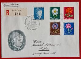 PRO JUVENTUTE SATZ TAG DER BRIEFMARKE FRIBOURG RIEHEN 1963
