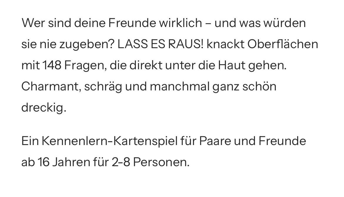 Giochi: Spiel lass es raus – Nuovo (secondo la descrizione) da Otelfingen venduto da 19C90 4