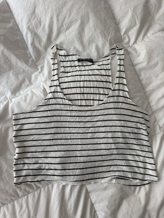 Débardeur Brandy Melville rayé blanc noir taille unique