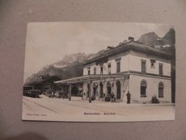 Karte Wallenstadt Walenstadt SG Bahnhof Zug Bahn Jahr 1909