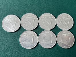 7  Italienische Lire 10 Cent 1971-1978