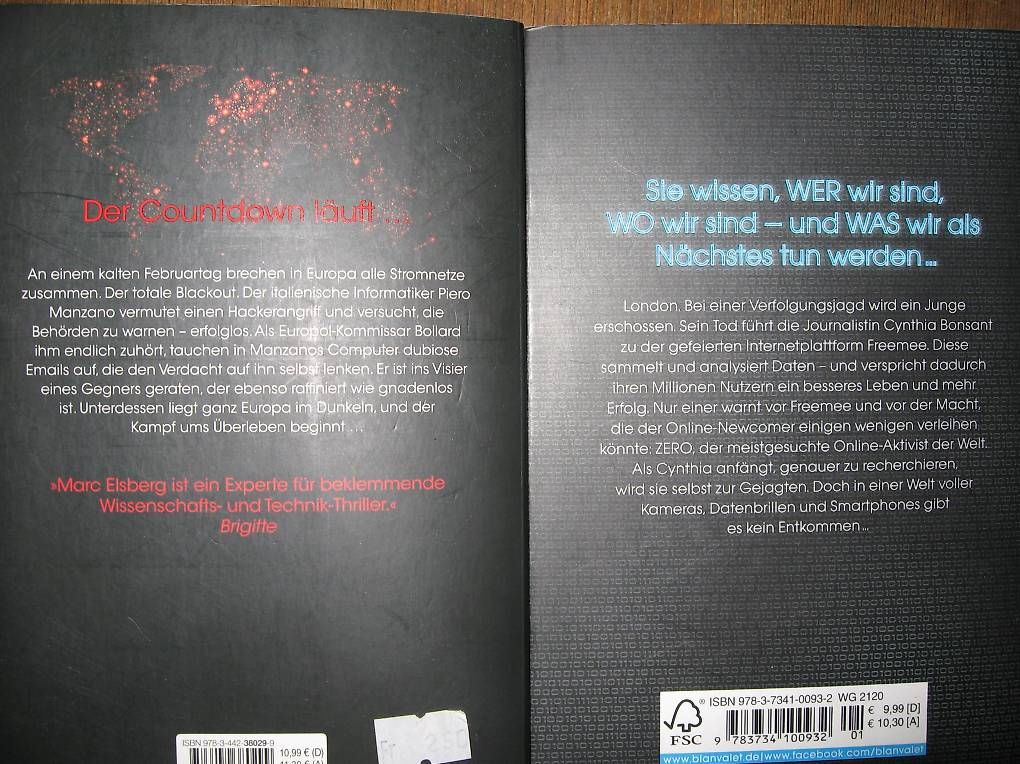 Libri: 2 x Thriller Marc Elsberg – Usato da Zürich venduto da Biker612 1