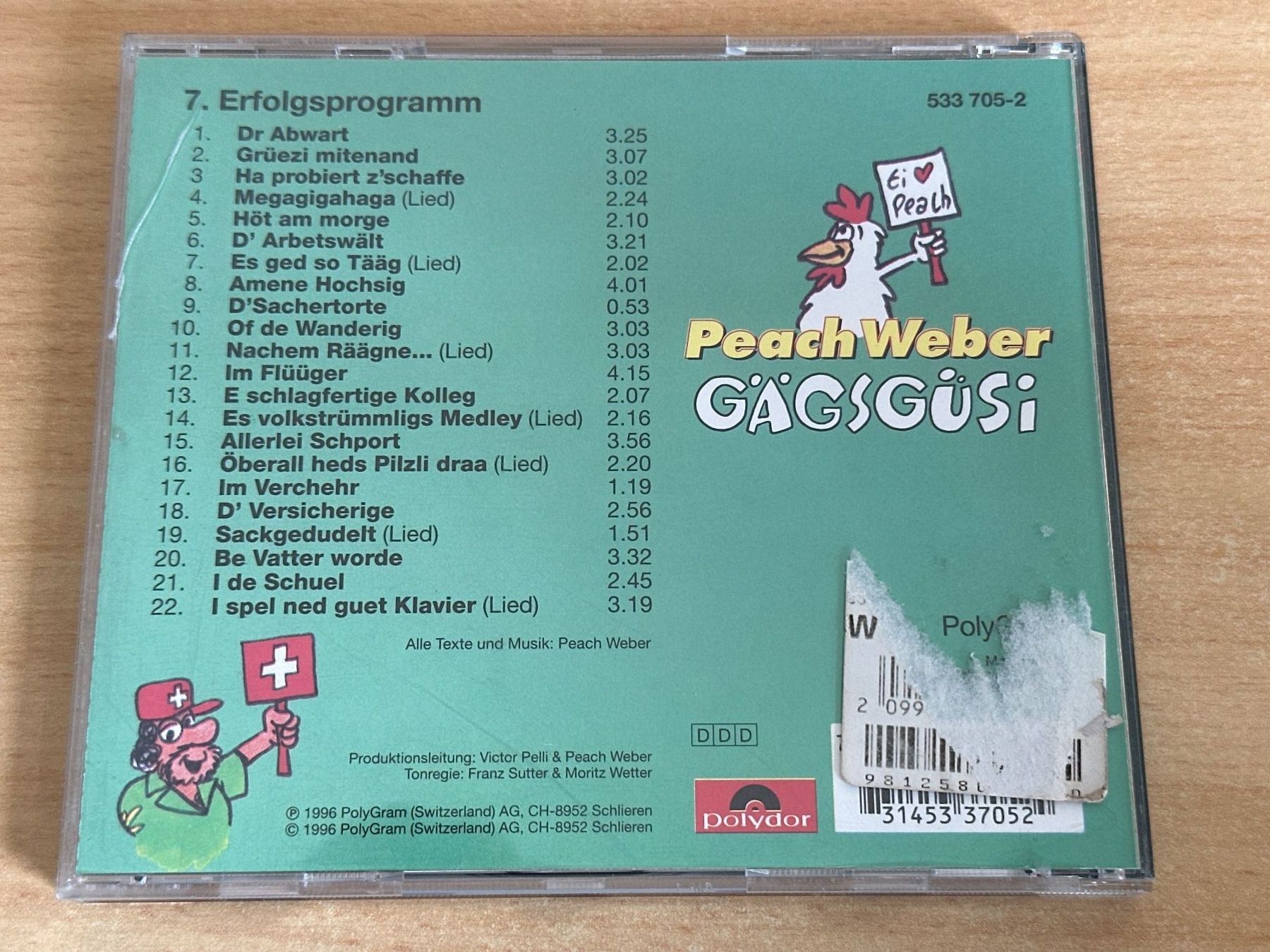 CDs: Peach Weber – Gägsgüsi – Gebraucht aus Rikon im Tösstal von Alpenmutz 1