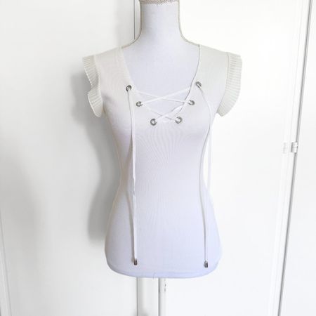 MORGAN Top Blanc Manches Courtes - Taille S