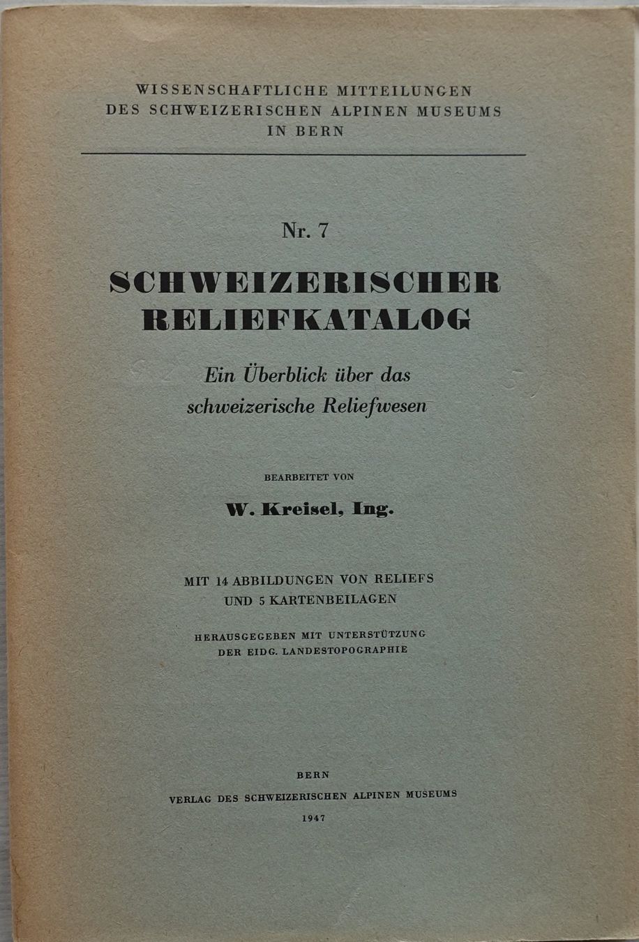 Libri: Schweizerischer Reliefkatalog - W. Kreisel 1947 – Usato da Zürich venduto da Schatzmeister1