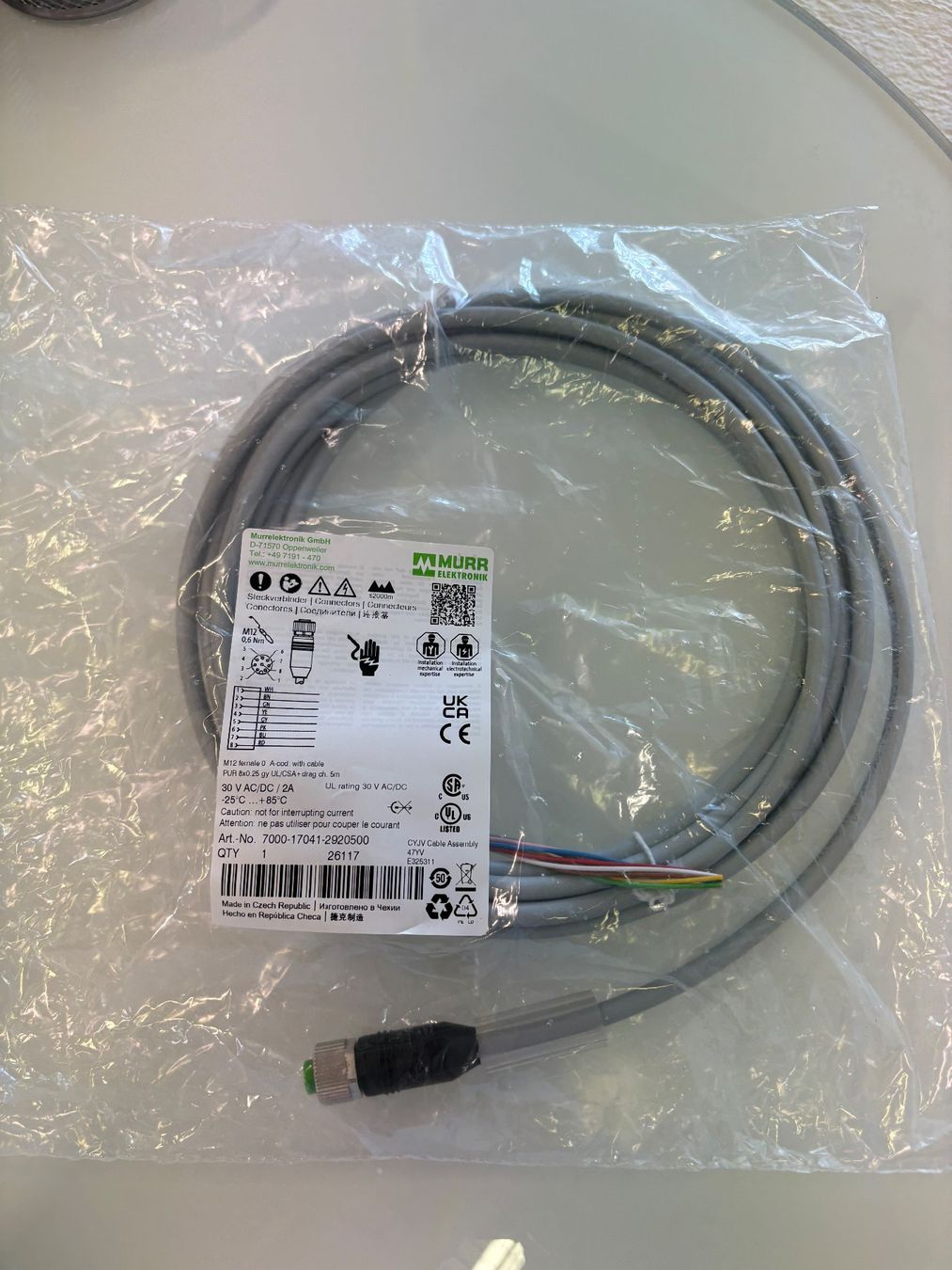 Cavi: Kabel M12 8pol female gerade 5m – Nuovo e nell'imballaggio originale da Hedingen venduto da Luana02