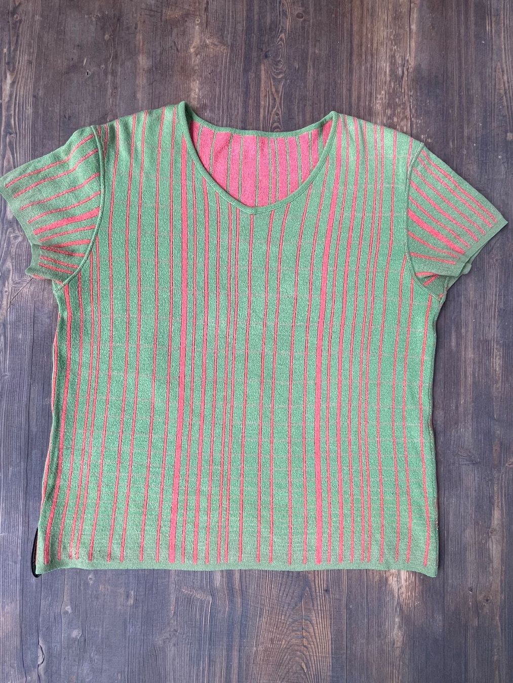 Maglioni & Felpe: xess+baba Strickpullover, kurzarm grün-rosa, Gr. 40/42 – Usato da Uster venduto da jelk 2