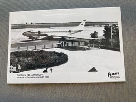 Postkarte Flugzeug Tupolev 124 Aeroflot 1966 gebraucht