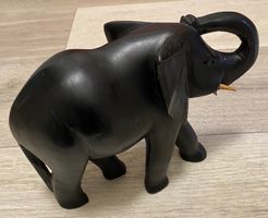 Holz Elefant Figur schwarz Handarbeit guter Zustand