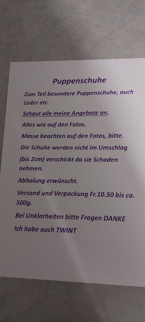Puppen: wunder schöne Puppenschuhe Leder – Neu (gemäss Beschreibung) aus Muri AG von nindo1 8