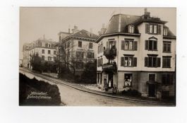 Männedorf Bahnhof Strasse Weisswaren Schirme Foto AK