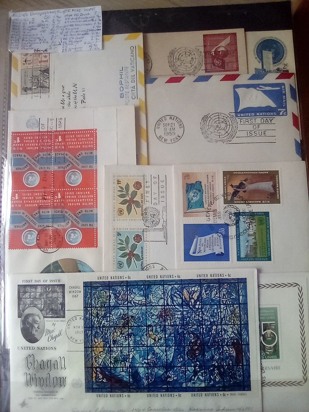 Tutti i francobolli: UNO E-CEPT FDC 1957-80, 25 Br.,2K., Unesco – Usato da Zug venduto da Maahz