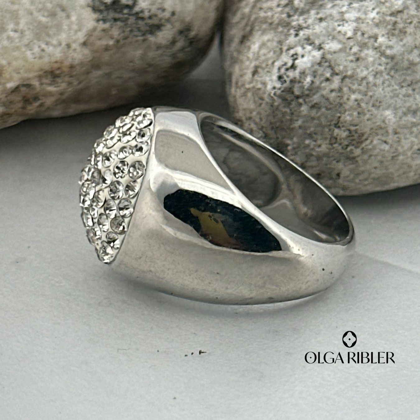 Olga Ribler Anelli: Edelstahl  Ring mit Zirkonia Ringgrösse 57 – Nuovo (secondo la descrizione) da Luzern venduto da Schmuckoutlet 6