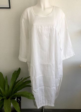 Blitz Leinenkleid Kleid aus 100% Leinen weiss made in italy