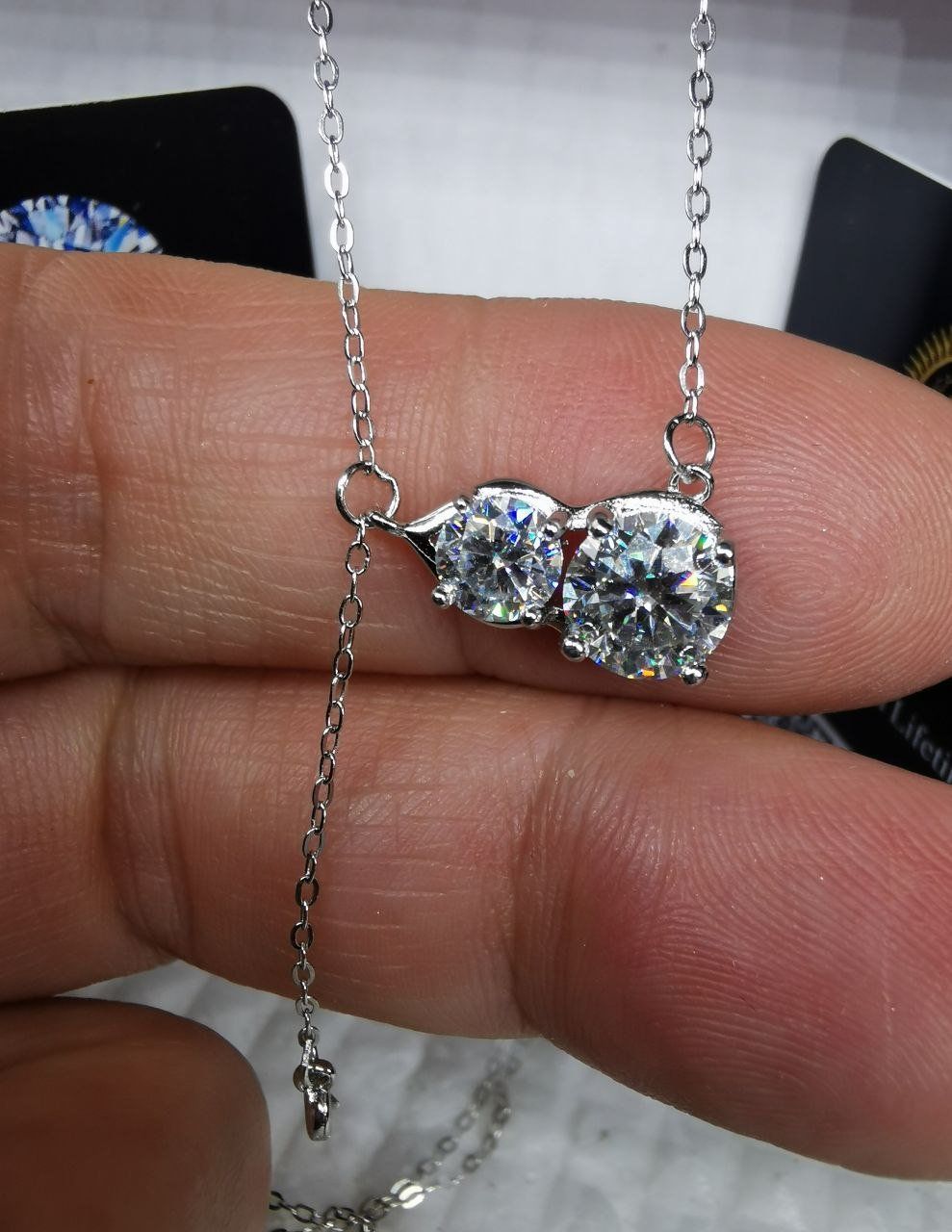 Catenine: Collier argent diamants de moissanite de 1,5 ct certifiés – Nuovo e nell'imballaggio originale da Reconvilier venduto da Tsma67 7