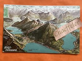 Alte Ansichtskarte Rigi Panorama gelaufen Jahr 1909