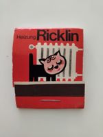 Alte Zündholzschachtel Ricklin Sanitär Heizung Rarität Wetti