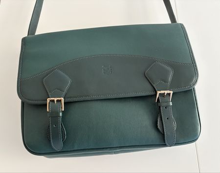 J.F. Martell Paris Vintage echte Ledertasche, Grün, Top!