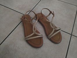 Sandales plates femme marron Graceland T38