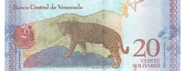 Venezuela 20 Bolivares 2018 P-104 UNZ Jaguar