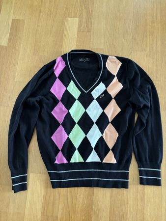 2000 er Y2K/Preppy/Golf-Core-Trend Argyle Pullover, L, 42