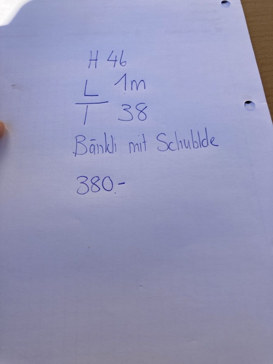 Bänke: Bänkli mit Schublade – Gebraucht aus Hagenbuch ZH von bromaer 4