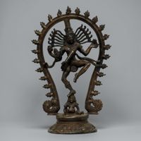 Dancing Shiva Figur Bronze Indien, Nataraja Statue 30 cm