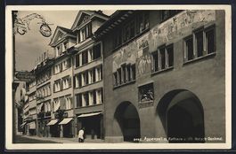 Appenzell, Rathaus und Uli Rotach-Denkma