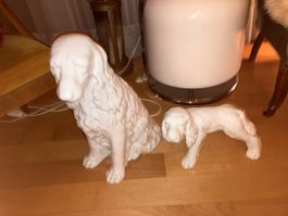 2 Deko Hunde, Porzellan , weiss, Vintage 🐶