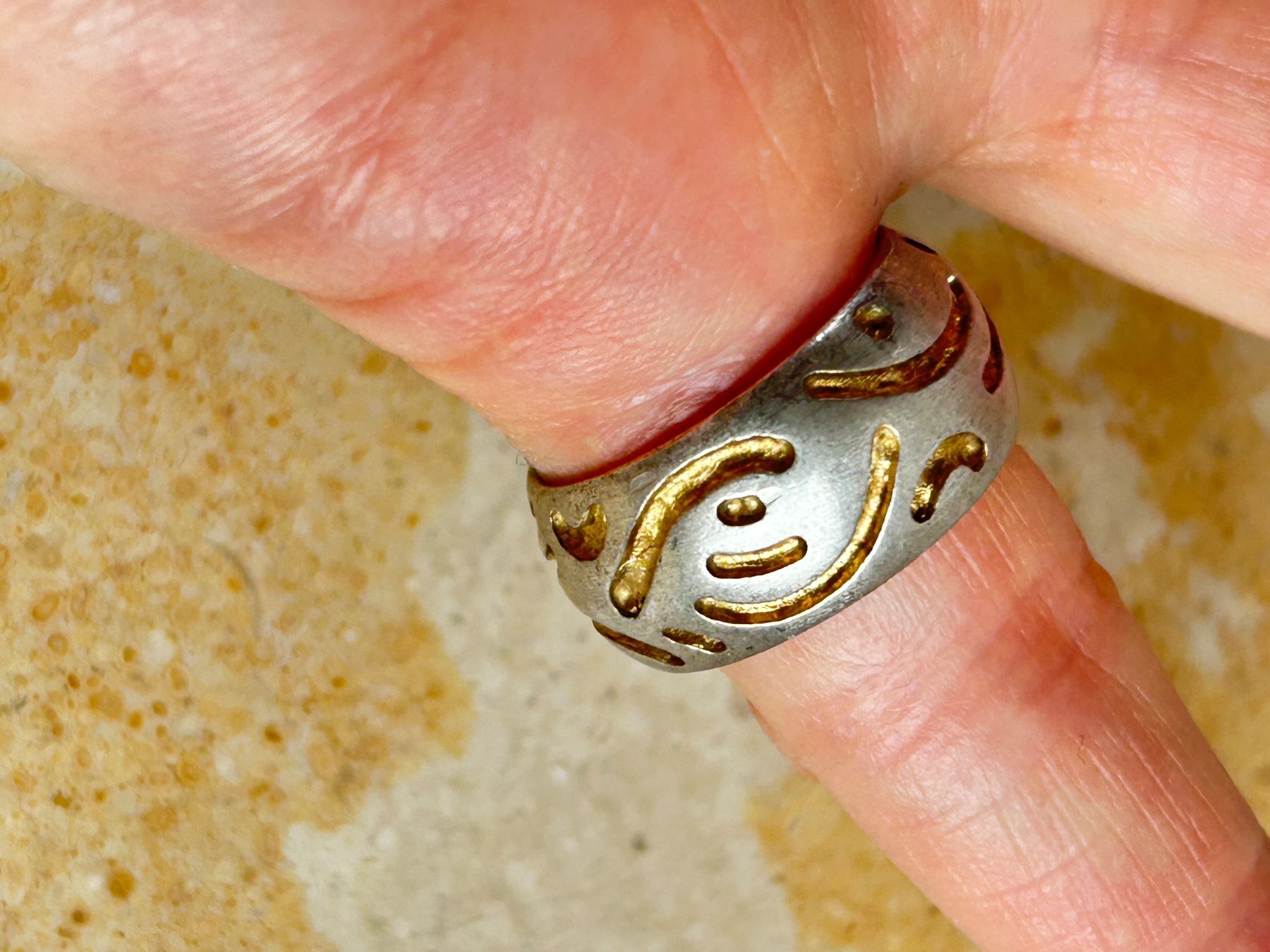 Anelli: Silber Ring matt golden (52) – Usato da Laufen venduto da Bellavitaboom 2