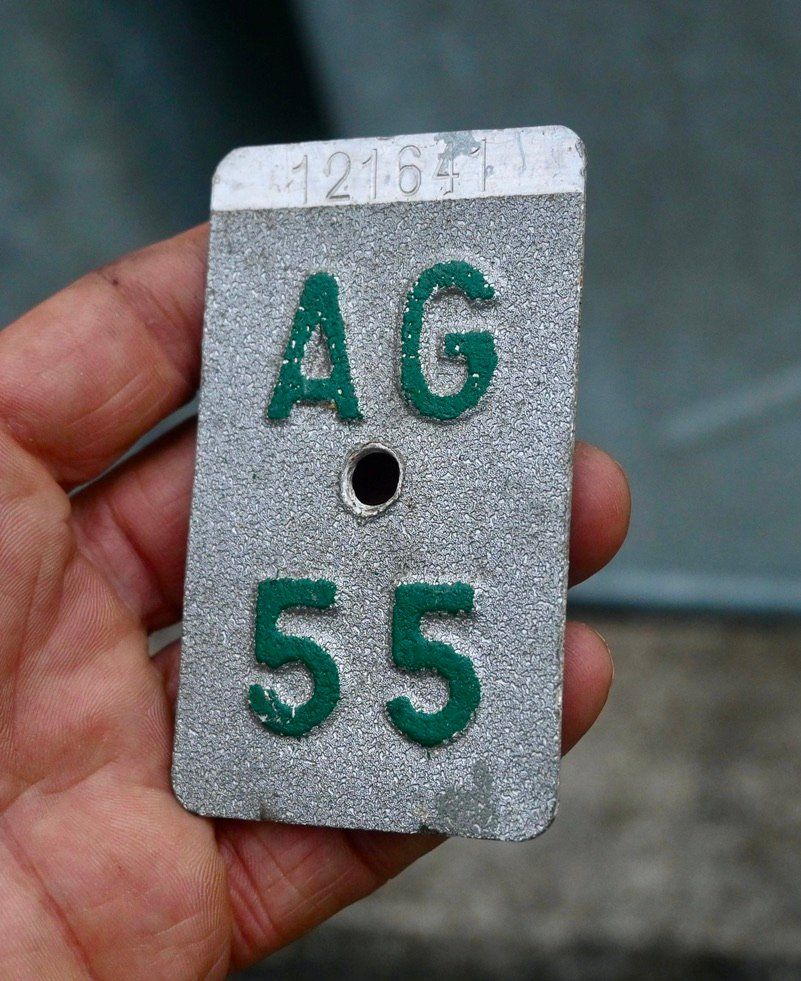 Insegne: Velonummer AG 58 von 1958 - Aargau – Usato da Pfaffhausen venduto da mono_rec 4