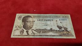 Original 100 Cent Francs Schein, Kongo, Top Zustand!