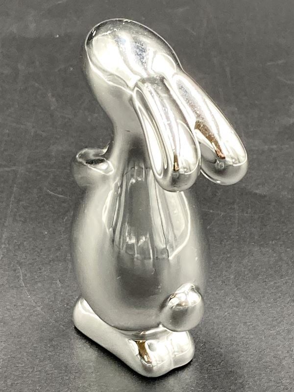 Statuette: Figur | Hase | Keramik | Silber – Usato da Wittenbach venduto da Restwert_St-Gallen 2